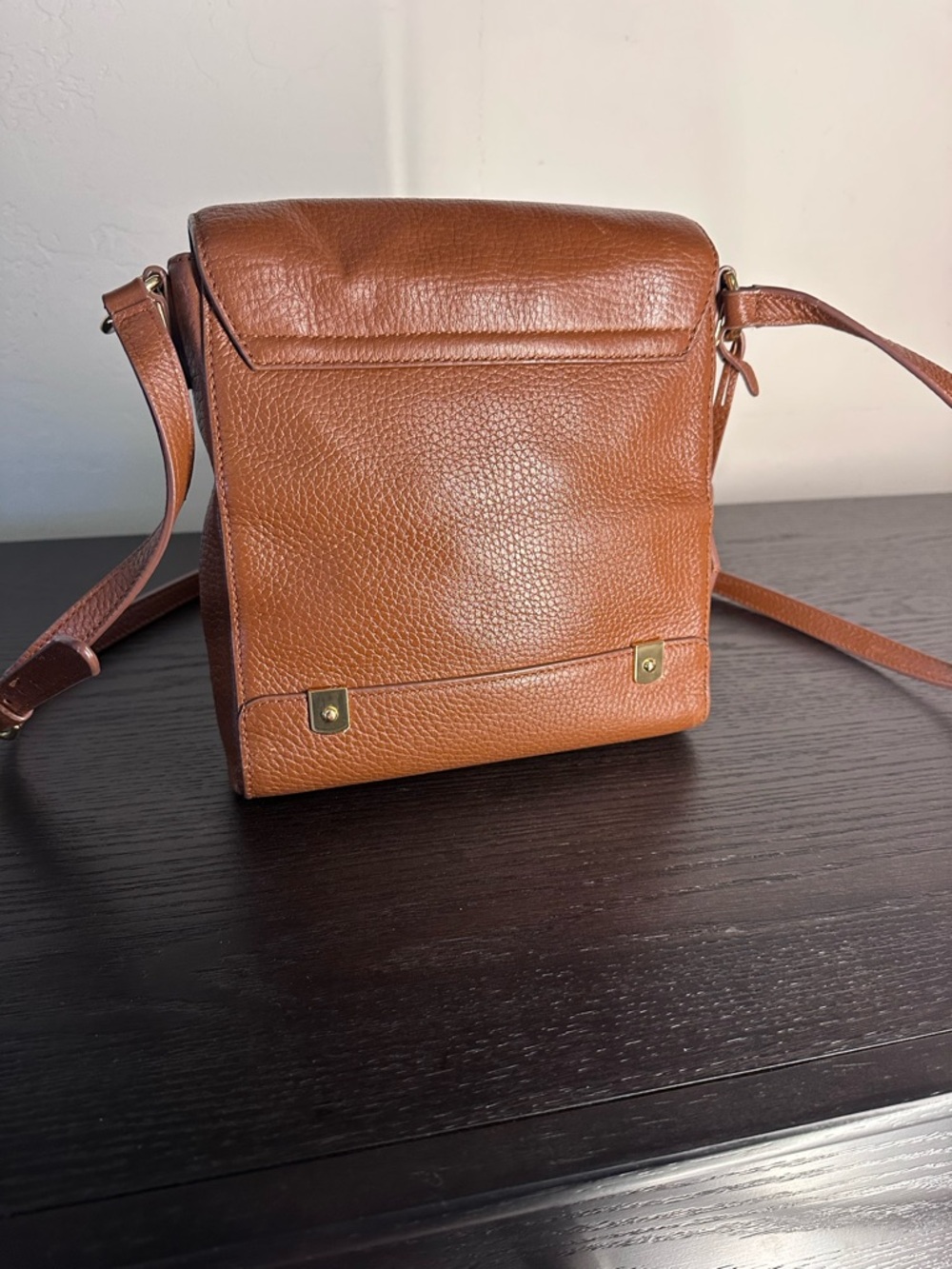 Ralph Lauren Tan Pebbled Leather Messenger Bag - Picture 5 of 13